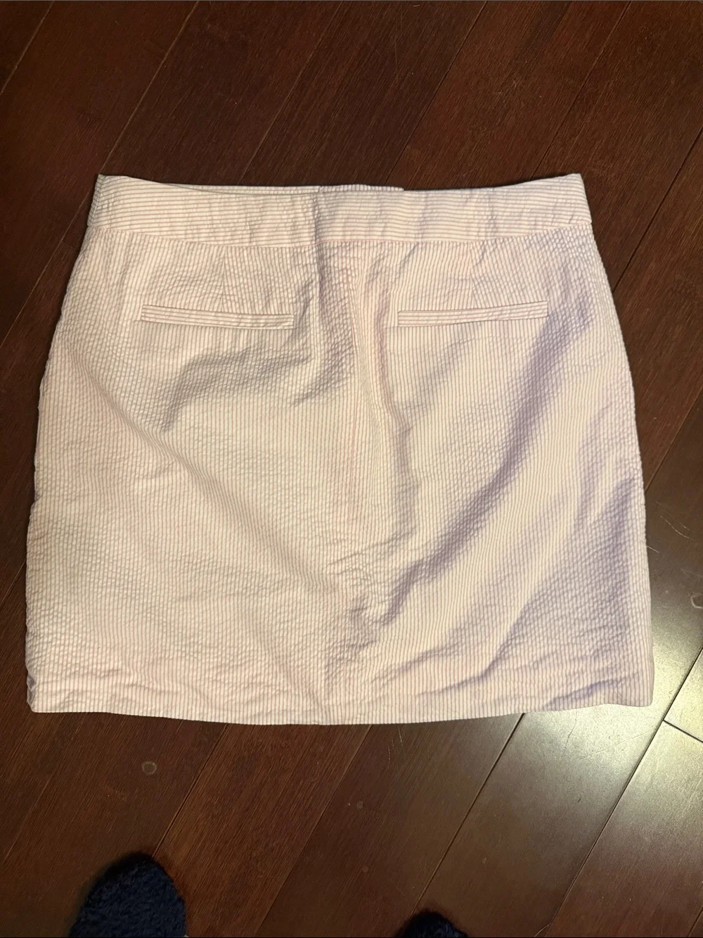 J. Crew Light Pink Seersucker Mini Skirt with Button Details